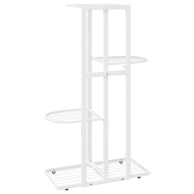 4-Floor Flower Stand 16.9"x8.7"x29.9" White Metal