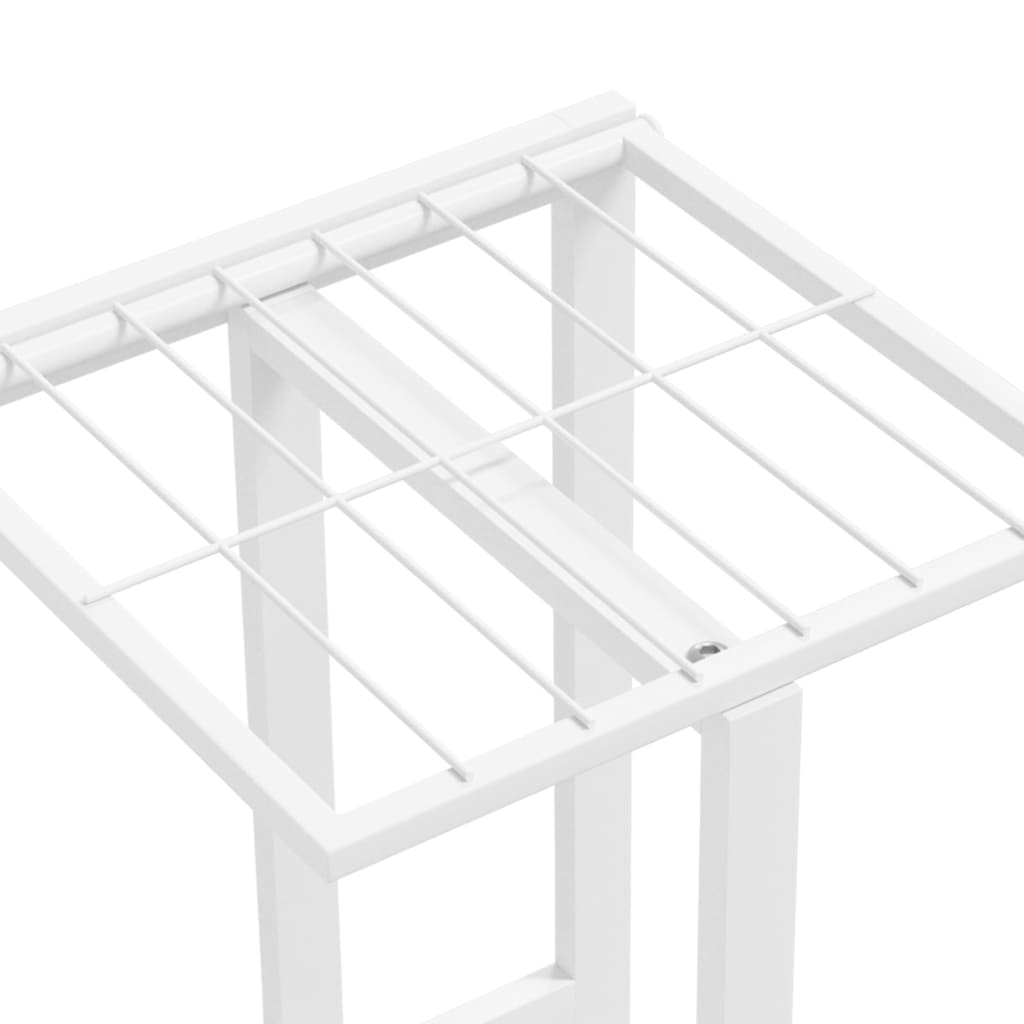 4-Floor Flower Stand 16.9"x8.7"x29.9" White Metal