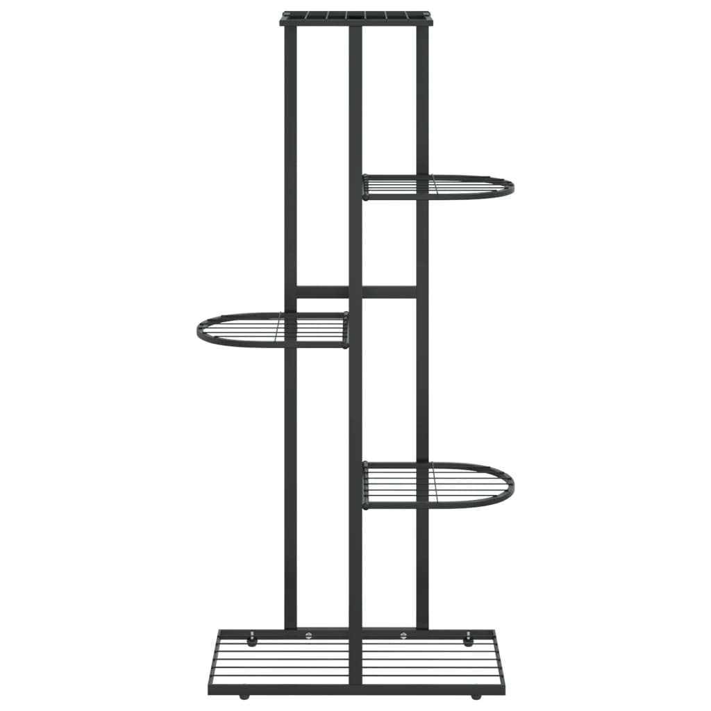 5-Floor Flower Stand 16.9"x8.7"x38.6" Black Metal