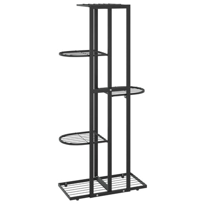 5-Floor Flower Stand 16.9"x8.7"x38.6" Black Metal