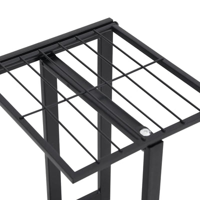 5-Floor Flower Stand 16.9"x8.7"x38.6" Black Metal