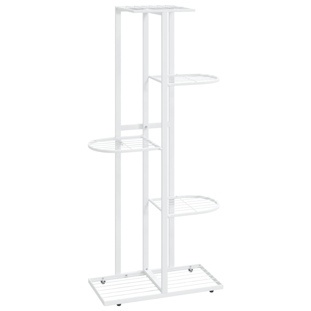 5-Floor Flower Stand 16.9"x8.7"x38.6" White Metal