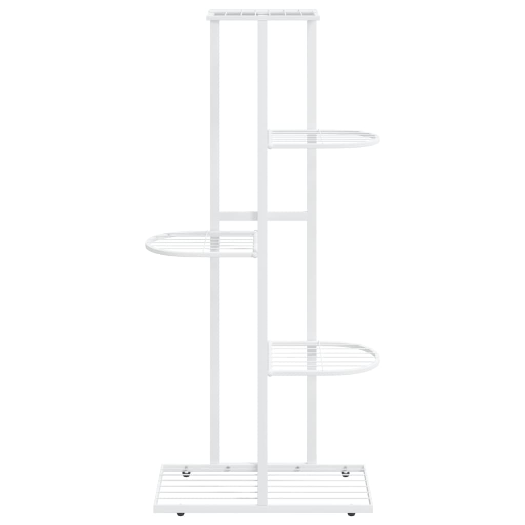 5-Floor Flower Stand 16.9"x8.7"x38.6" White Metal