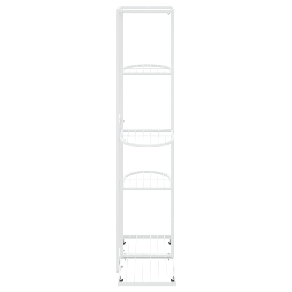 5-Floor Flower Stand 16.9"x8.7"x38.6" White Metal