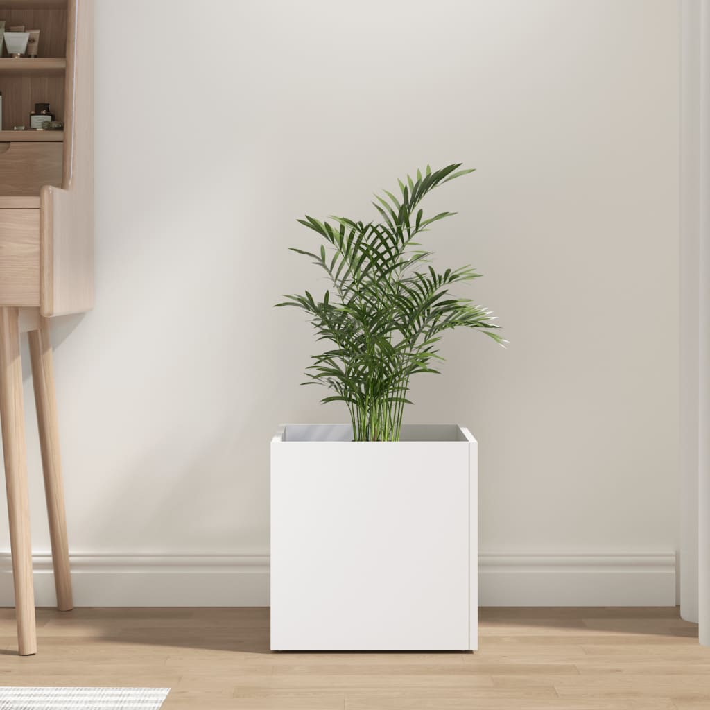 Planter Box White 15.7"x15.7"x15.7" Engineered Wood