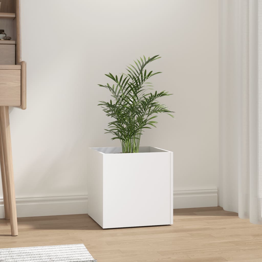 Planter Box White 15.7"x15.7"x15.7" Engineered Wood