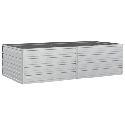 Garden Raised Bed 63"x31.5"x17.7" Galvanized Steel Silver