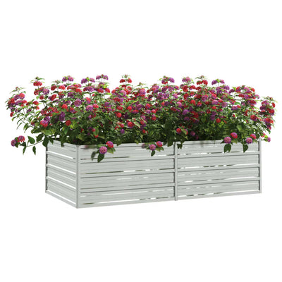 Garden Raised Bed 63"x31.5"x17.7" Galvanized Steel Silver