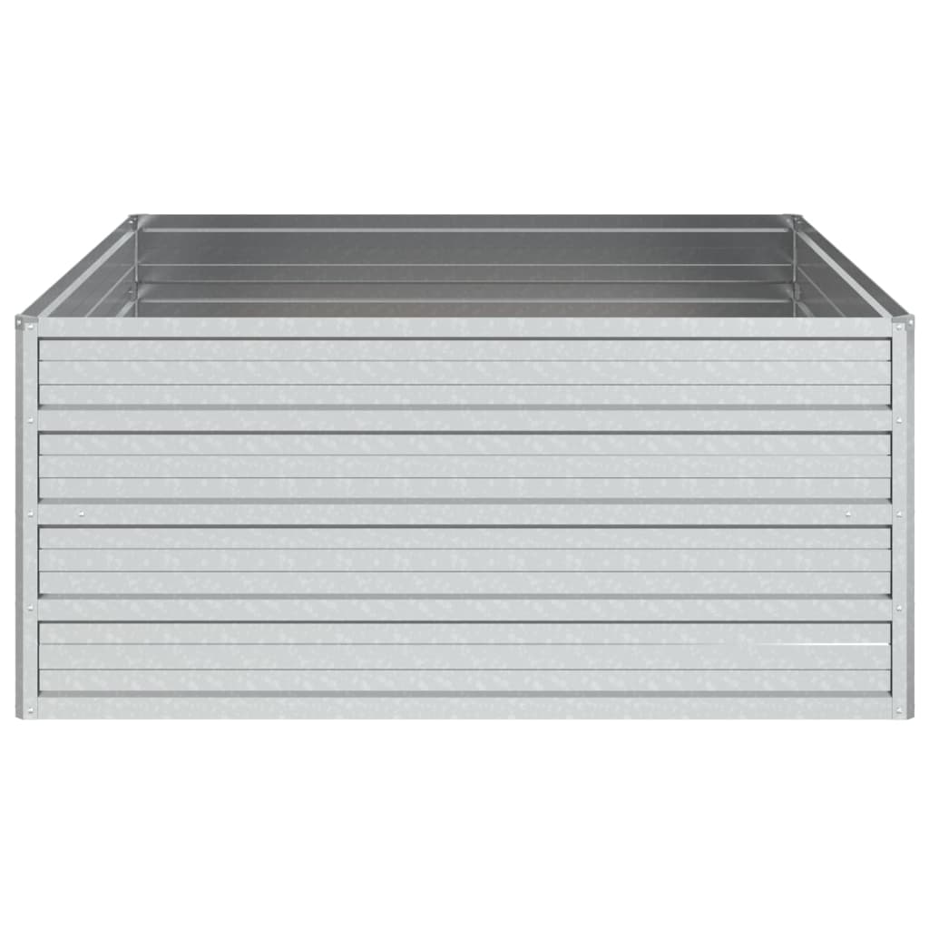 Garden Raised Bed 39.4"x39.4"x17.7" Galvanized Steel Silver