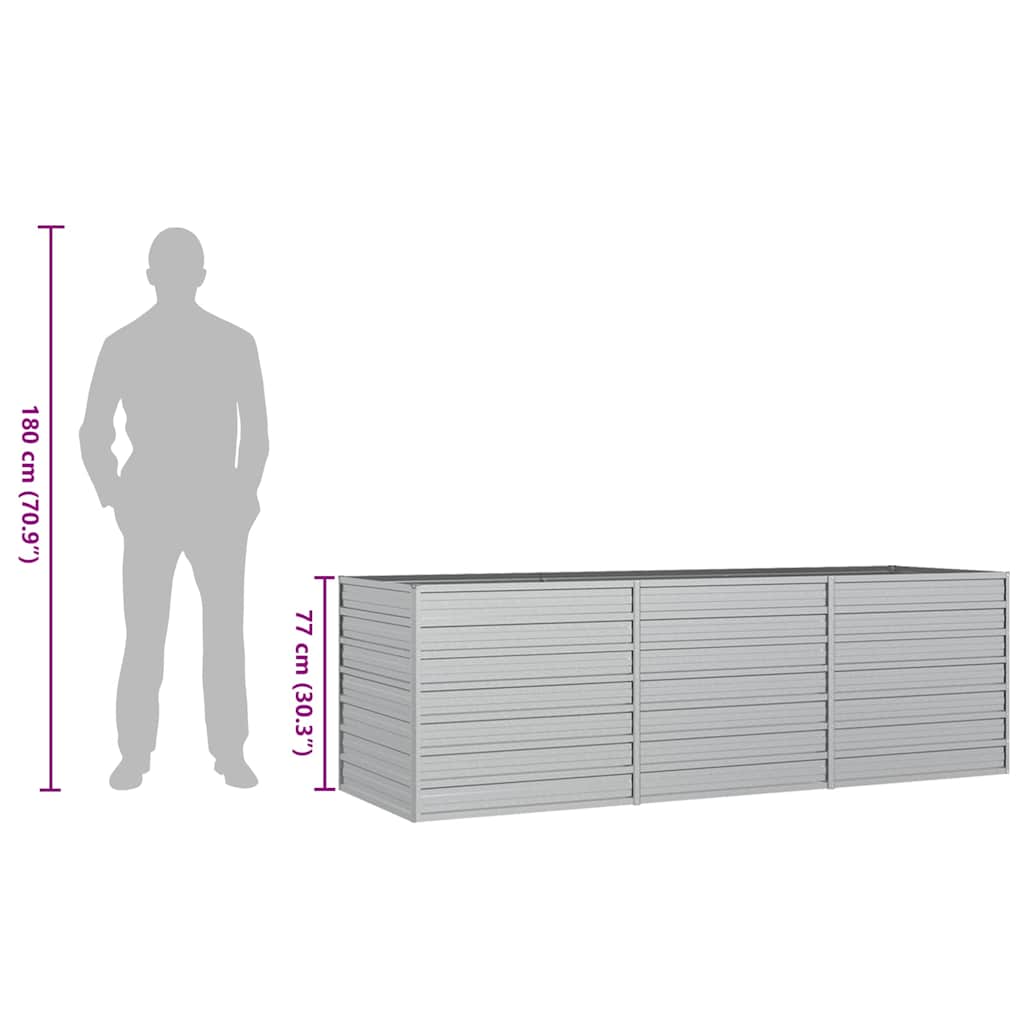 Garden Raised Bed Silver Galvanized Steel Large Garden Raised Bed