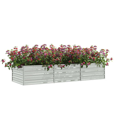 Garden Raised Bed 94.5"x31.5"x17.7" Galvanized Steel Silver