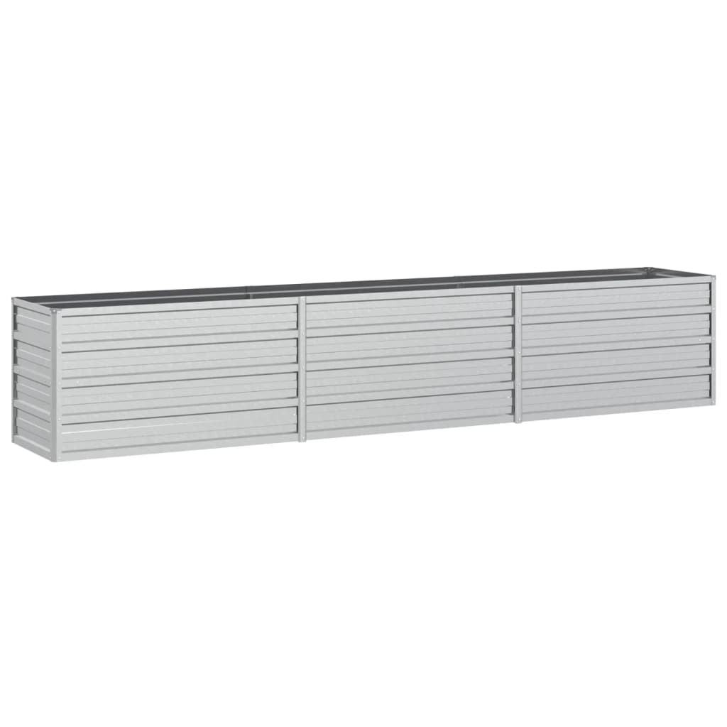 Garden Raised Bed 94.5"x15.7"x17.7" Galvanized Steel Silver