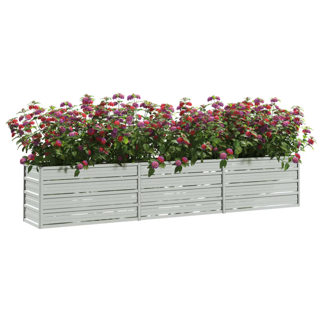 Garden Raised Bed 94.5"x15.7"x17.7" Galvanized Steel Silver