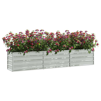 Garden Raised Bed 94.5"x15.7"x17.7" Galvanized Steel Silver