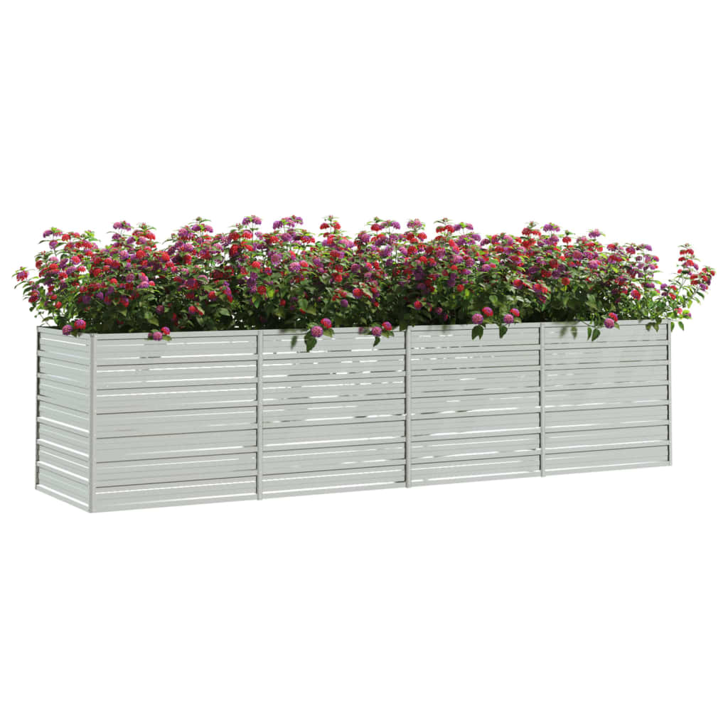 Garden Raised Bed 126"x31.5"x30.3" Galvanized Steel Silver