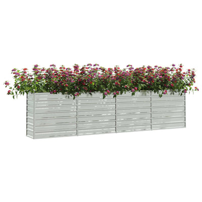 Garden Raised Bed 126"x15.7"x30.3" Galvanized Steel Silver