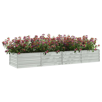 Garden Raised Bed 126"x31.5"x17.7" Galvanized Steel Silver