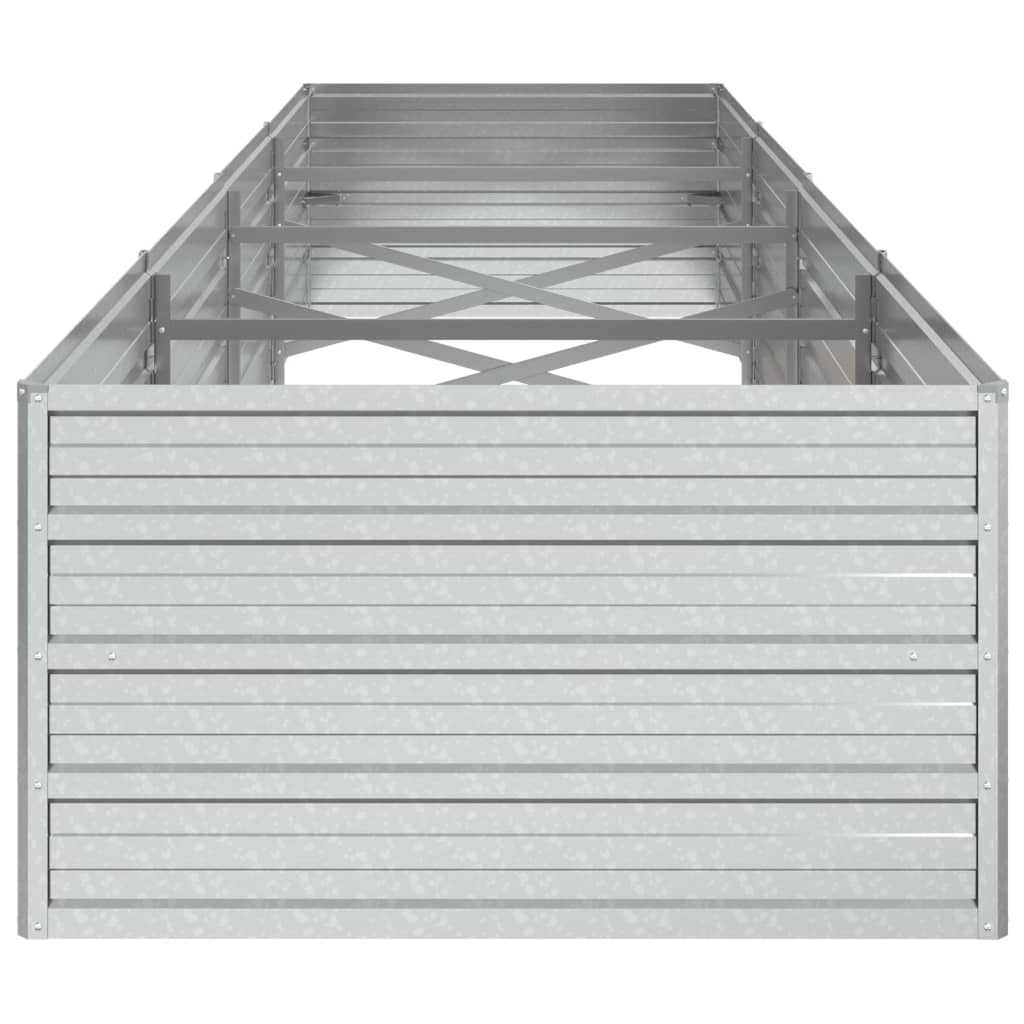 Garden Raised Bed 126"x31.5"x17.7" Galvanized Steel Silver