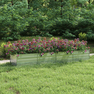 Garden Raised Bed 126"x31.5"x17.7" Galvanized Steel Silver