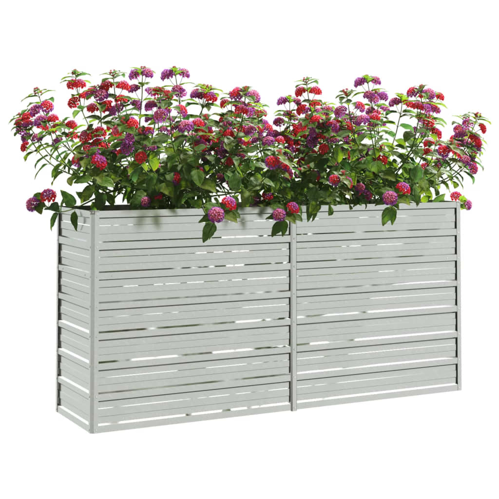 Garden Raised Bed 63"x15.7"x30.3" Galvanized Steel Silver