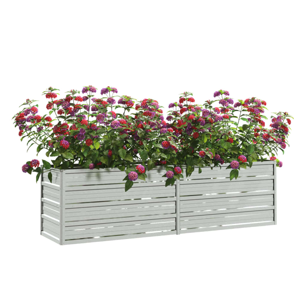 Garden Raised Bed 63"x15.7"x17.7" Galvanized Steel Silver