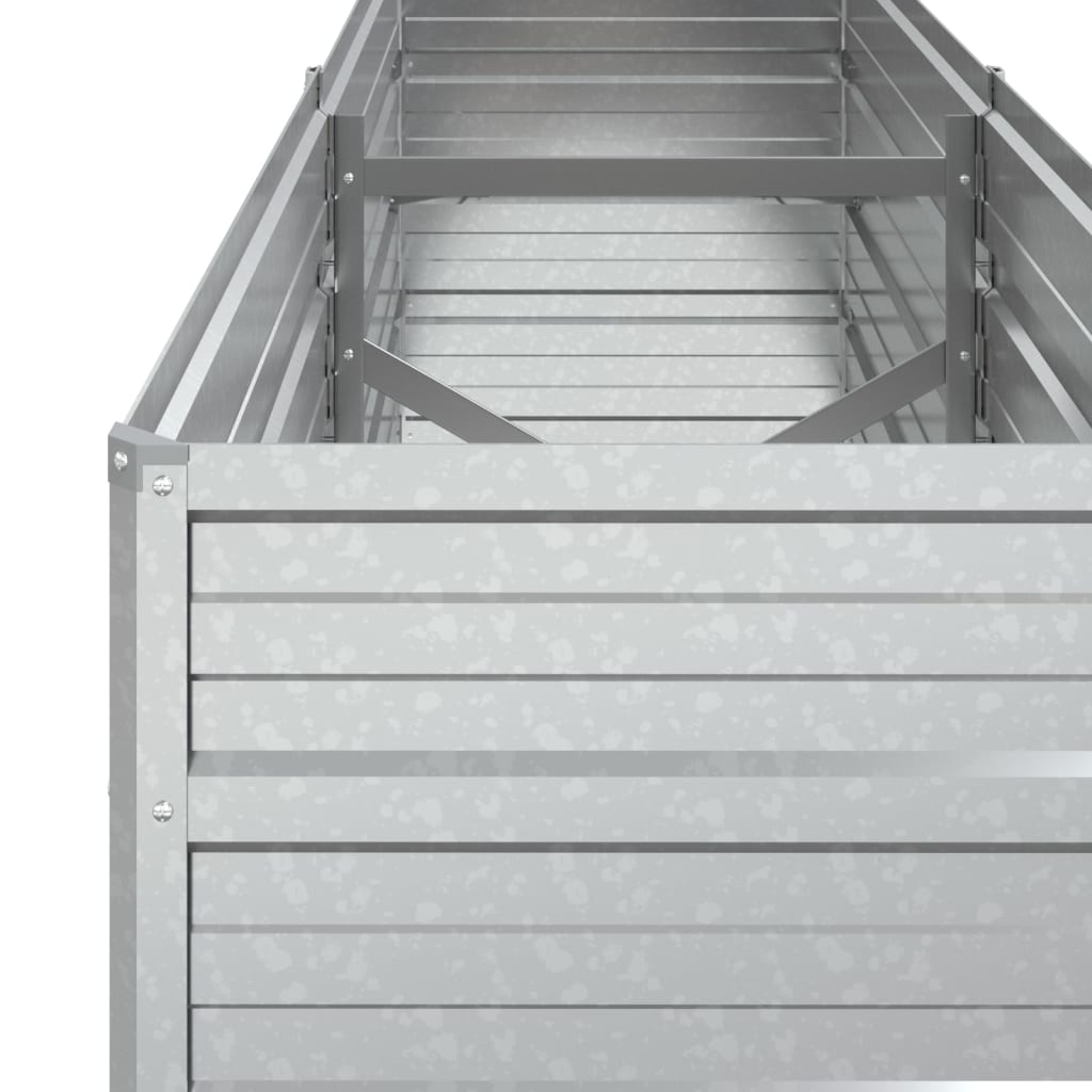 Garden Raised Bed 63"x15.7"x17.7" Galvanized Steel Silver