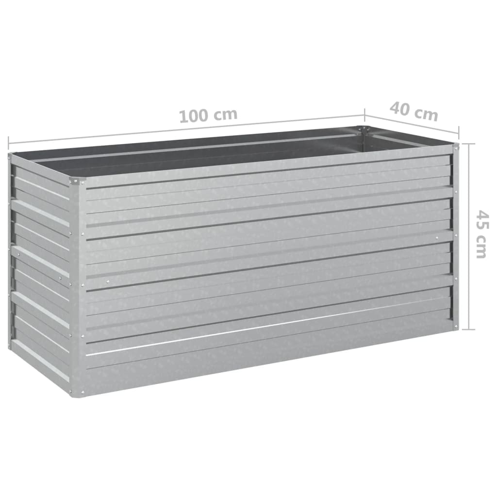 Garden Raised Bed 39.4"x15.7"x17.7" Galvanized Steel Silver