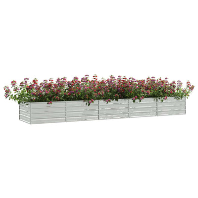 Garden Raised Bed 157.5"x31.5"x17.7" Galvanized Steel Silver