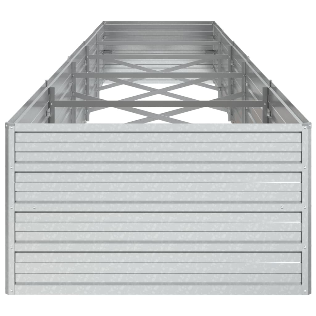 Garden Raised Bed 157.5"x31.5"x17.7" Galvanized Steel Silver