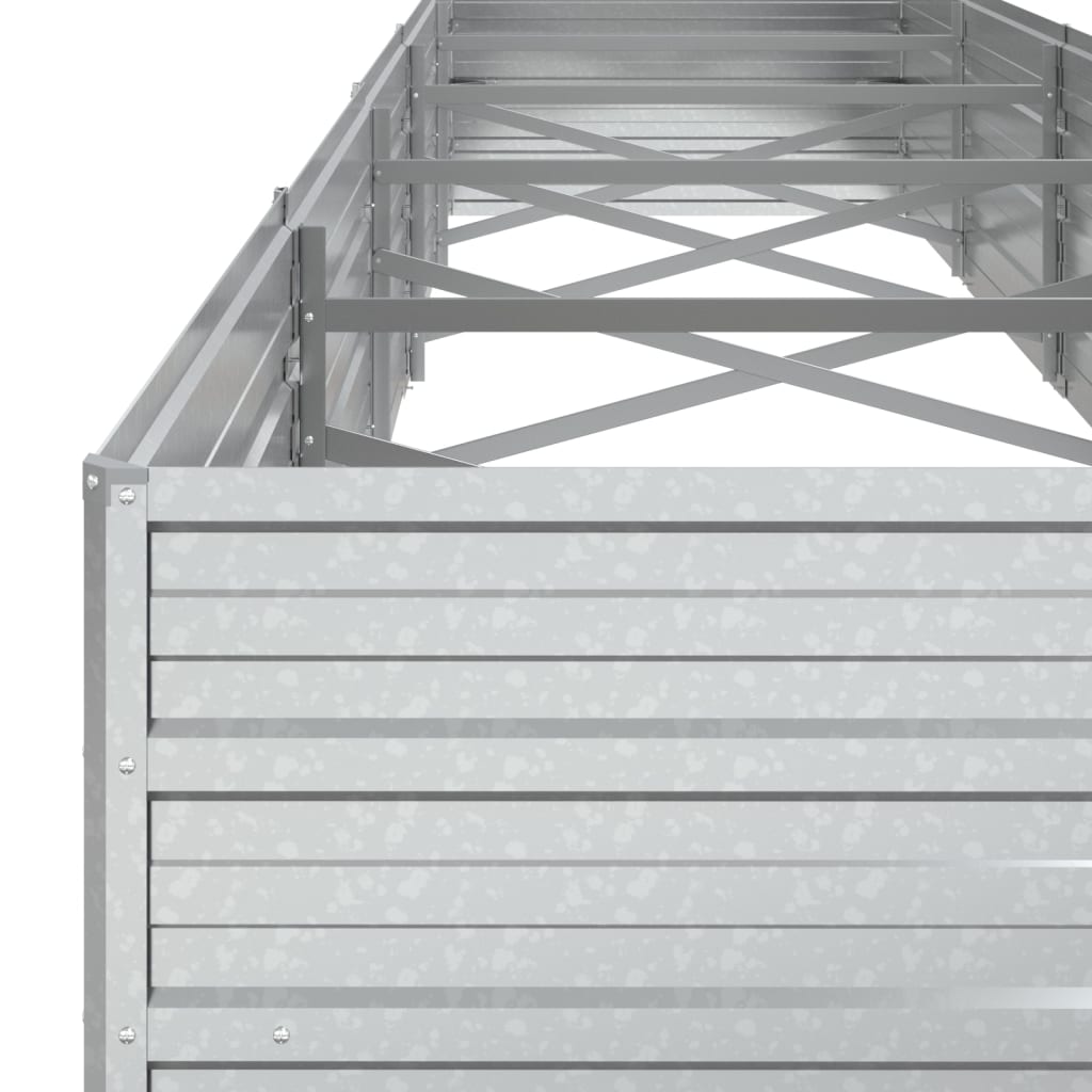 Garden Raised Bed 157.5"x31.5"x17.7" Galvanized Steel Silver