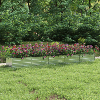 Garden Raised Bed 157.5"x31.5"x17.7" Galvanized Steel Silver