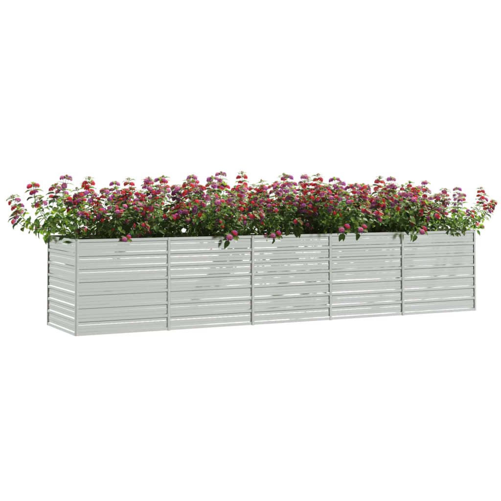 Garden Raised Bed 157.5"x31.5"x30.3" Galvanized Steel Silver