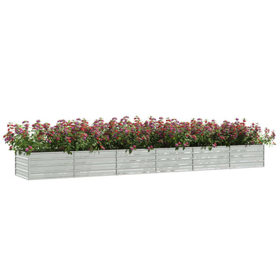 Garden Raised Bed 189"x31.5"x17.7" Galvanized Steel Silver