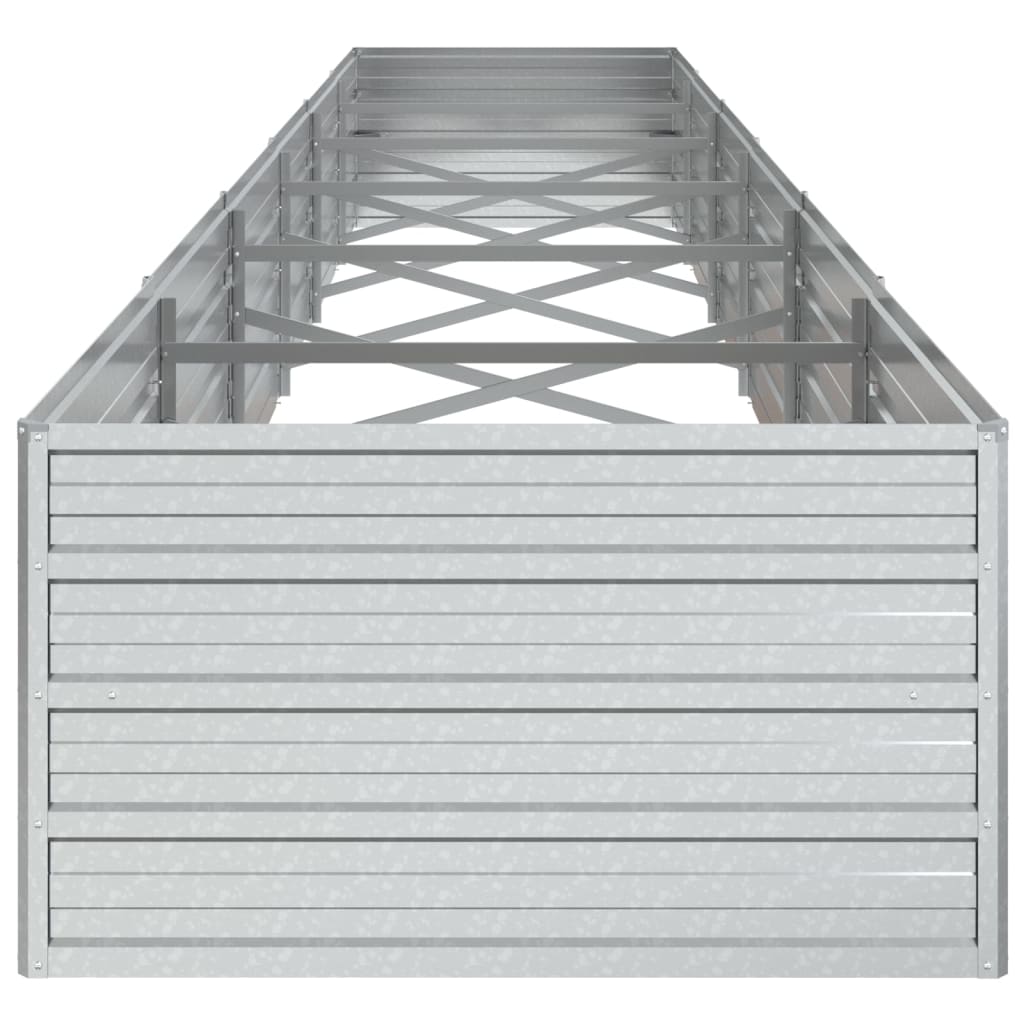 Garden Raised Bed 189"x31.5"x17.7" Galvanized Steel Silver