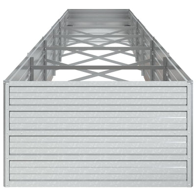 Garden Raised Bed 189"x31.5"x17.7" Galvanized Steel Silver