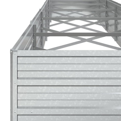 Garden Raised Bed 189"x31.5"x17.7" Galvanized Steel Silver