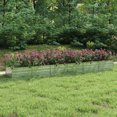 Garden Raised Bed 189"x31.5"x17.7" Galvanized Steel Silver