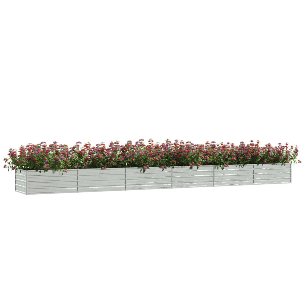 Garden Raised Bed 236.2"x31.5"x17.7" Galvanized Steel Silver