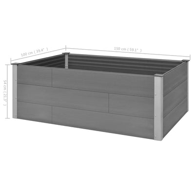 Garden Raised Bed WPC 59.1"x39.4"x21.3" Gray