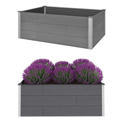 Garden Raised Bed WPC 59.1"x39.4"x21.3" Gray