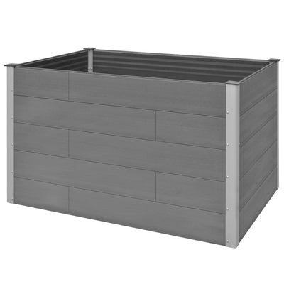 Garden Raised Bed Gray Wood-plastic composite, Aluminum