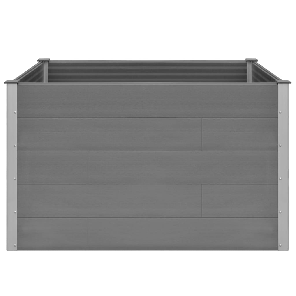 Garden Raised Bed Gray Wood-plastic composite, Aluminum