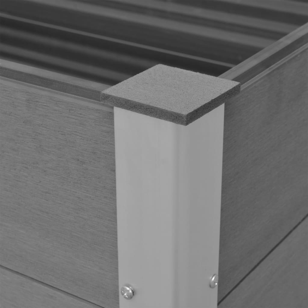 Garden Raised Bed Gray Wood-plastic composite, Aluminum