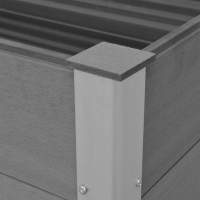 Garden Raised Bed Gray Wood-plastic composite, Aluminum