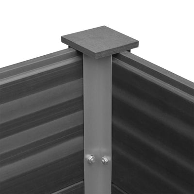 Garden Raised Bed Gray Wood-plastic composite, Aluminum