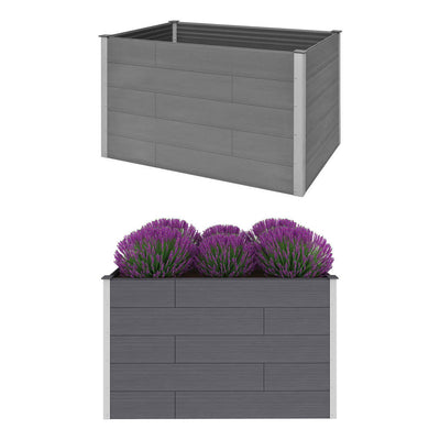 Garden Raised Bed Gray Wood-plastic composite, Aluminum