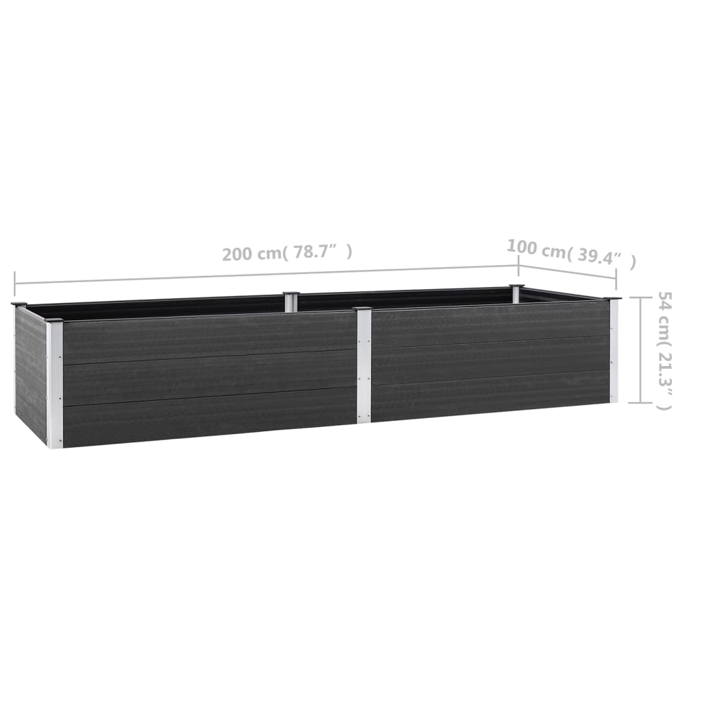 Garden Raised Bed 78.7"x39.4"x21.3" WPC Gray