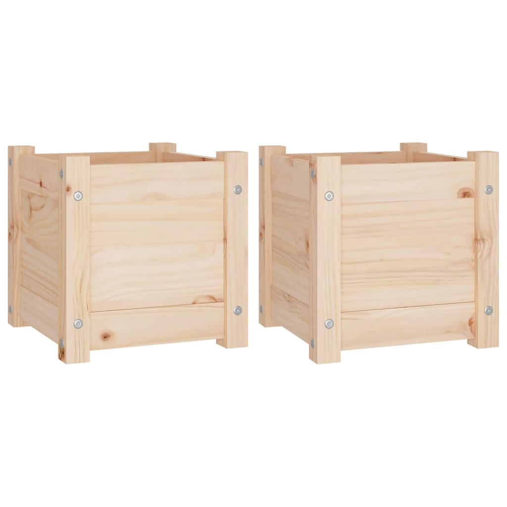 Garden Planters 2 pcs 12.2"x12.2"x12.2" Solid Wood Pine