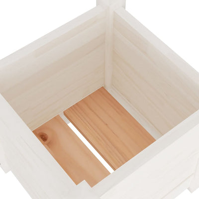 Garden Planters 2 pcs White 12.2"x12.2"x12.2" Solid Wood Pine