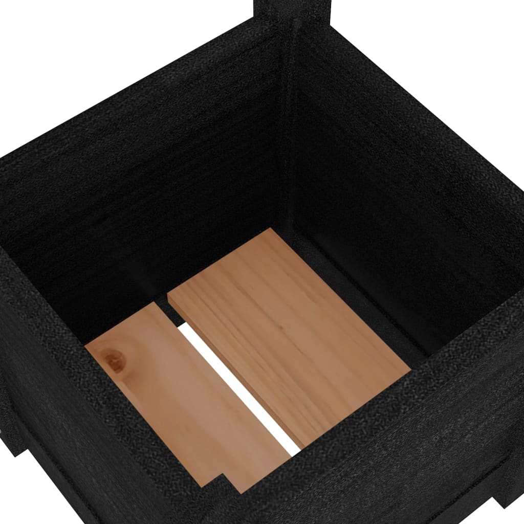 Garden Planter Black 12.2"x12.2"x12.2" Solid Wood Pine